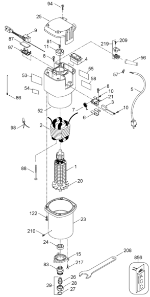 Part Location Diagram of A22811 Porter Cable SWITCH
